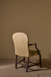 Georgian mahogany desk chair in tapestry fabric - TallBoy Interiors