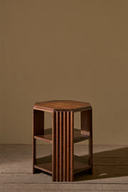 Art Deco limed oak shelved side table - TallBoy Interiors