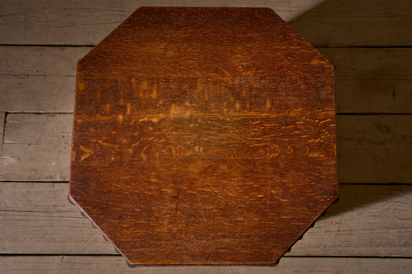 Art Deco limed oak shelved side table