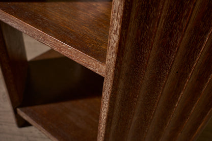 Art Deco limed oak shelved side table
