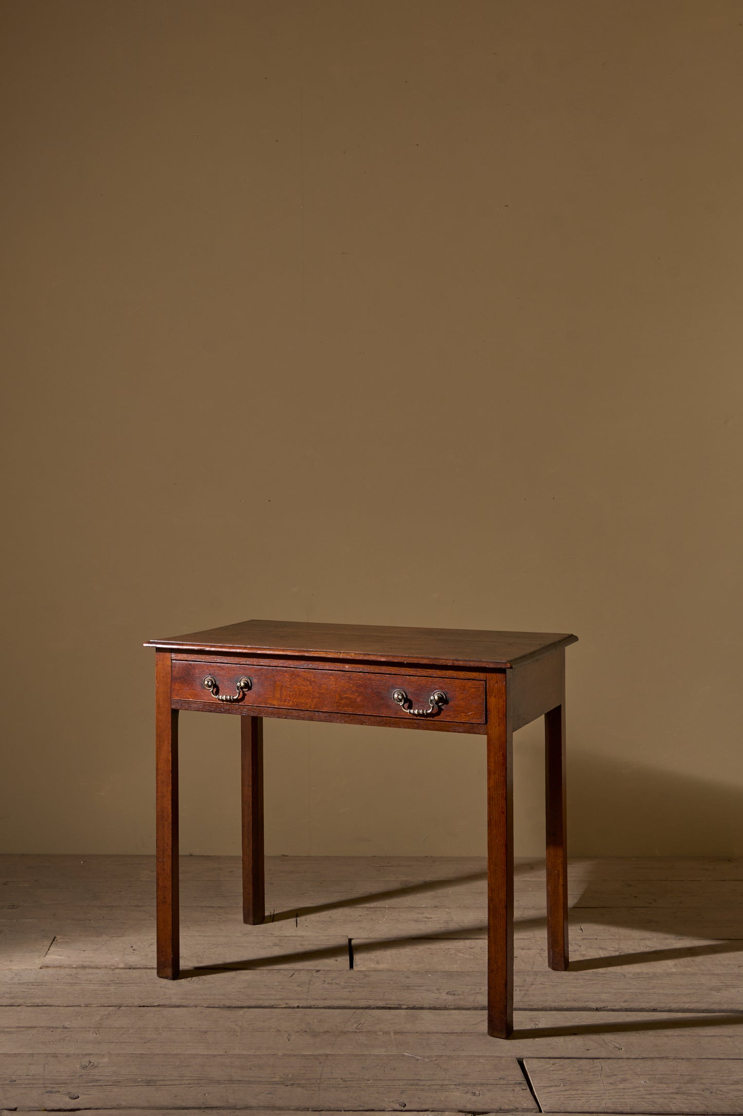 18th century oak single drawer side table - 1