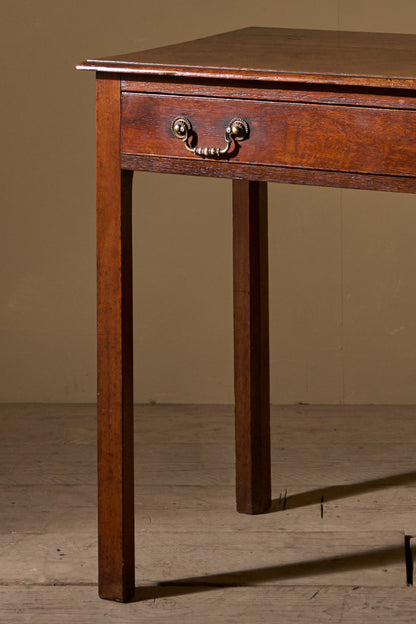 18th century oak single drawer side table - 1