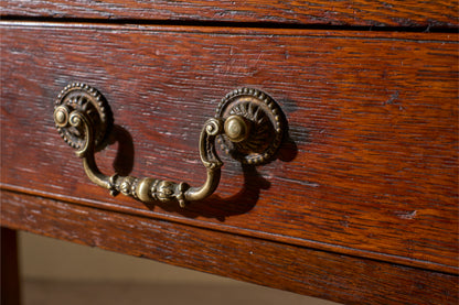 18th century oak single drawer side table - 1