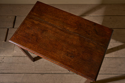 18th century oak single drawer side table - 1