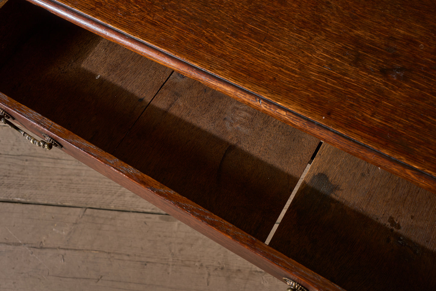 18th century oak single drawer side table - 1