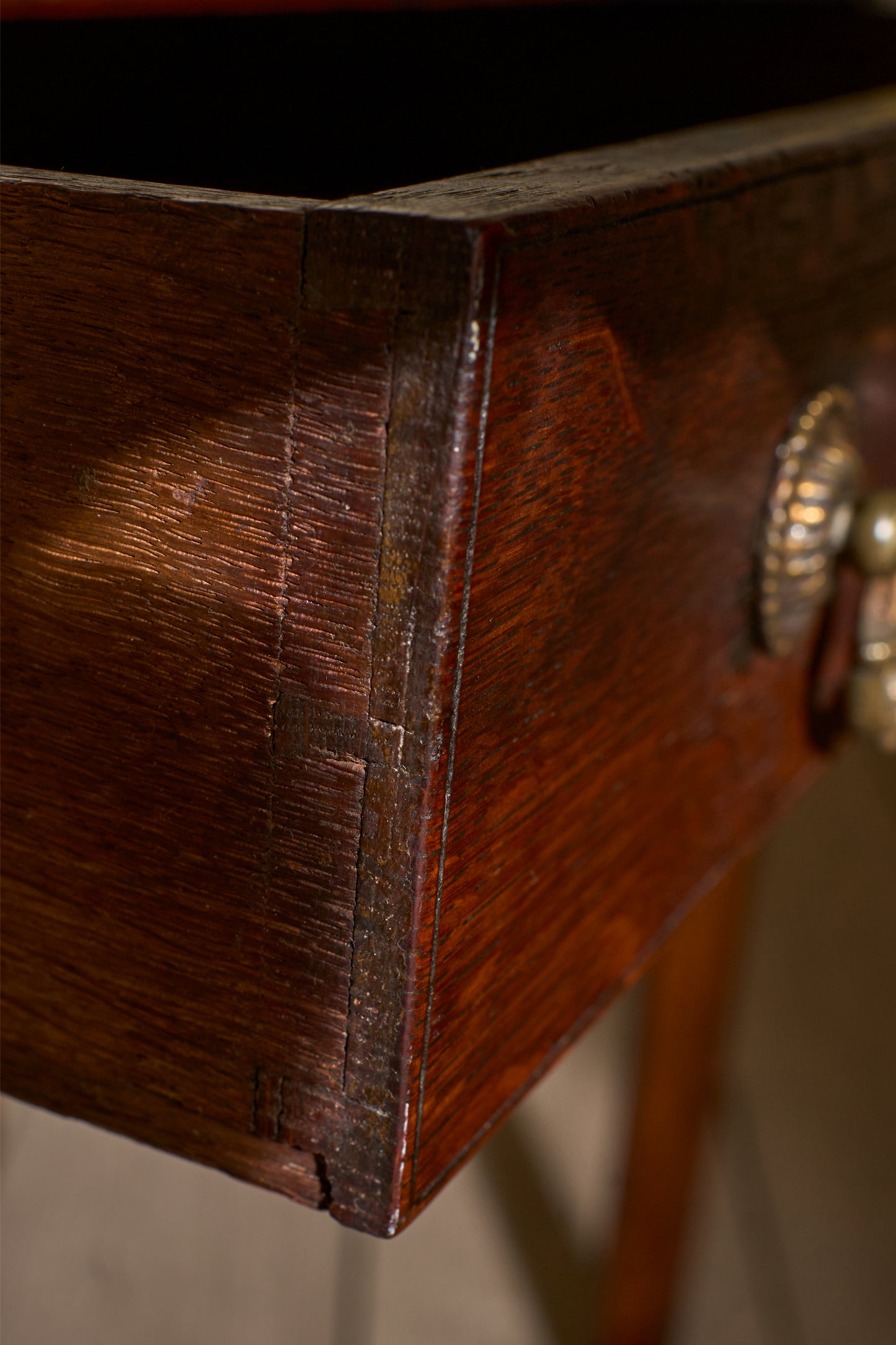 18th century oak single drawer side table - 1