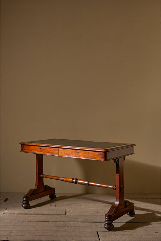 Early Victorian mahogany and black leather writing table by Johnstone & Jeanes - TallBoy Interiors
