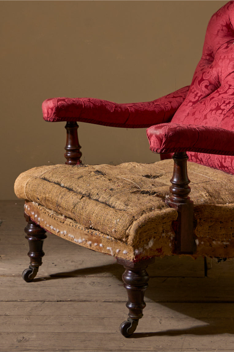 19th century English country house open armchair