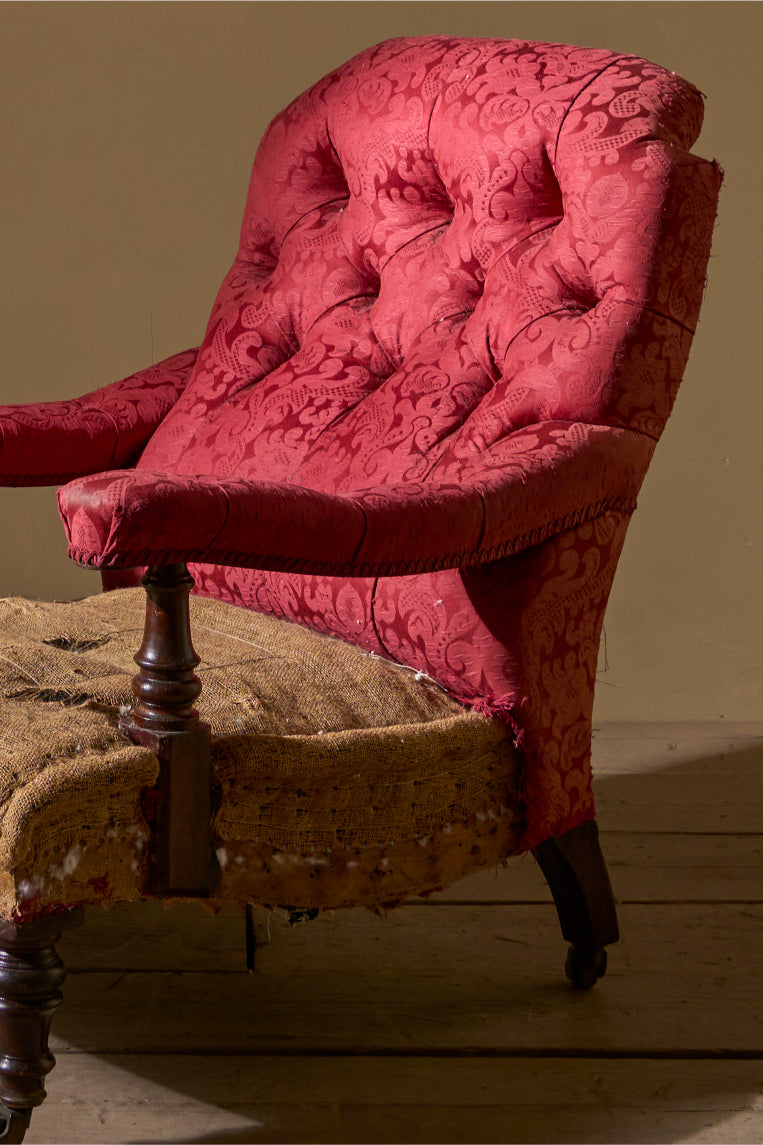19th century English country house open armchair