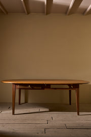 19th century French oak and fruitwood oval dining table - TallBoy Interiors