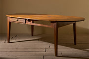 19th century French oak and fruitwood oval dining table - TallBoy Interiors