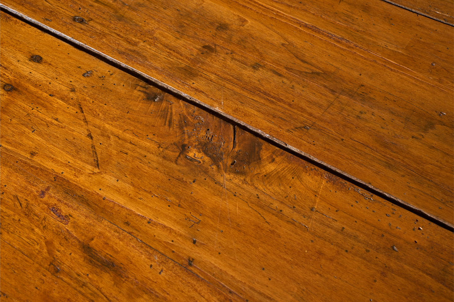 19th century French oak and fruitwood oval dining table