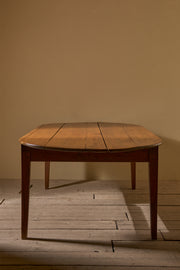 19th century French oak and fruitwood oval dining table - TallBoy Interiors