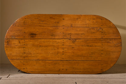 19th century French oak and fruitwood oval dining table