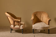 Pair of Napoleon III hessian tub chairs