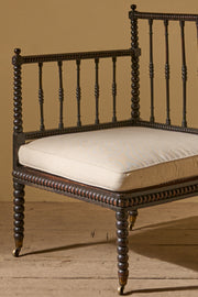 19th century Ebonised bobbin corner chair