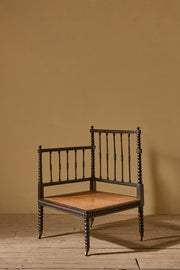 19th century Ebonised bobbin corner chair