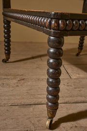 19th century Ebonised bobbin corner chair