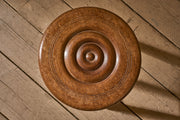 Mid century turned oak stool in the manner of Charles Dudouyt