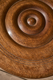 Mid century turned oak stool in the manner of Charles Dudouyt