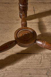 Mid century turned oak stool in the manner of Charles Dudouyt
