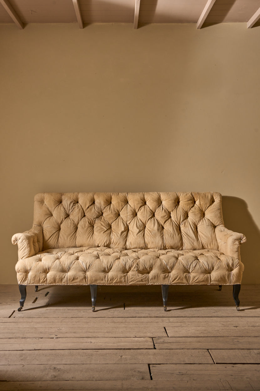 2.1m Napoleon III Buttoned back and seat sofa