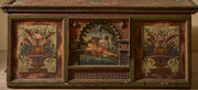 Large 19th century painted marriage trunk