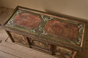 Large 19th century painted marriage trunk
