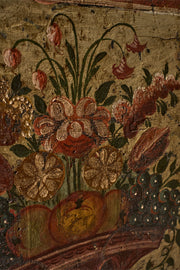 Large 19th century painted marriage trunk