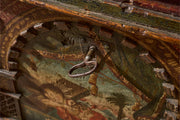 Large 19th century painted marriage trunk
