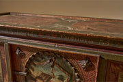 Large 19th century painted marriage trunk