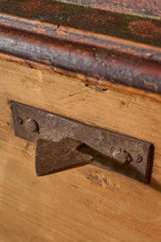 Large 19th century painted marriage trunk