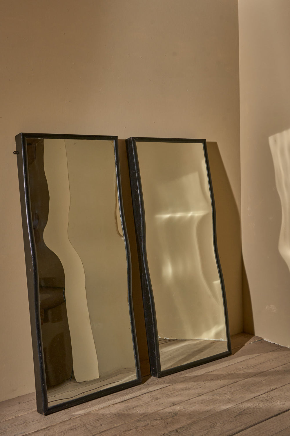 Pair of early 20th century original Fairground fun house mirrors