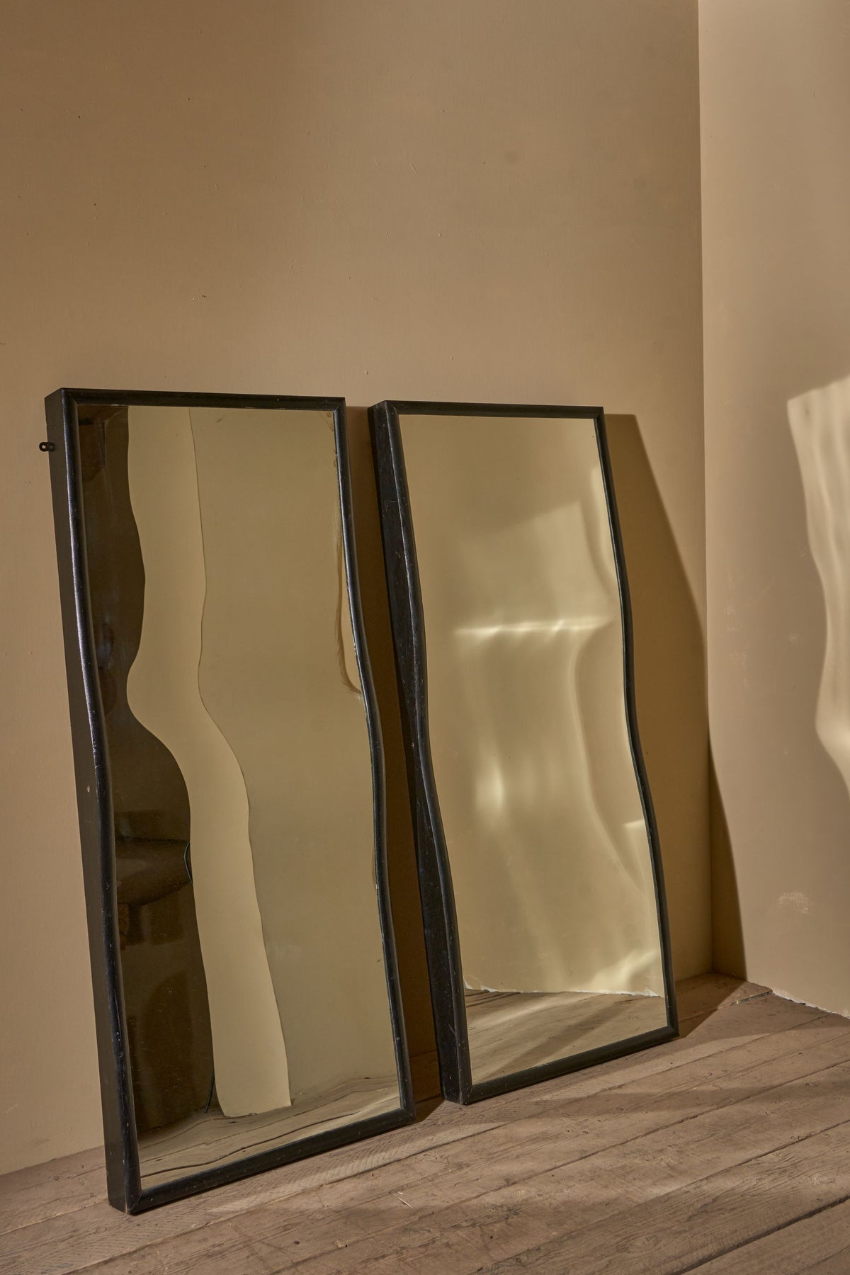 Pair of early 20th century original Fairground fun house mirrors