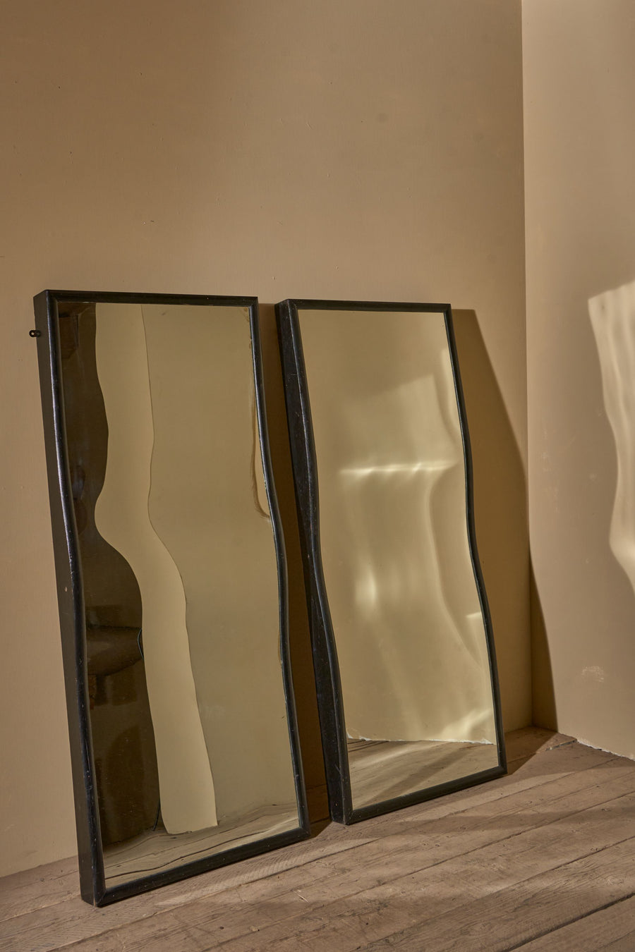 Pair of early 20th century original Fairground fun house mirrors