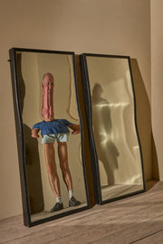 Pair of early 20th century original Fairground fun house mirrors