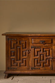Mid 20th century Solid oak Brutalist Spanish sideboard