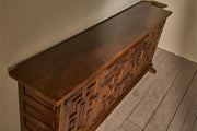 Mid 20th century Solid oak Brutalist Spanish sideboard