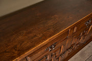 Mid 20th century Solid oak Brutalist Spanish sideboard