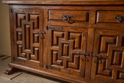 Mid 20th century Solid oak Brutalist Spanish sideboard