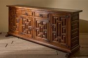 Mid 20th century Solid oak Brutalist Spanish sideboard