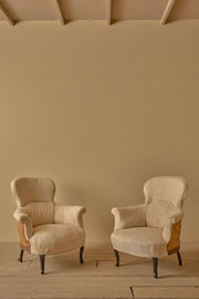 Pair of Napoleon III spoon back armchairs
