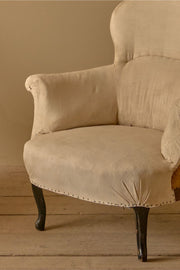Pair of Napoleon III spoon back armchairs