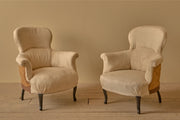 Pair of Napoleon III spoon back armchairs