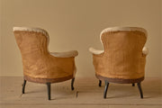 Pair of Napoleon III spoon back armchairs