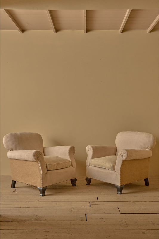 Pair of 1920's French club chairs - TallBoy Interiors