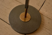 Mid 20th century black metal and brass 2 arm floor lamp