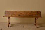 18th Century solid walnut Spanish hall bench