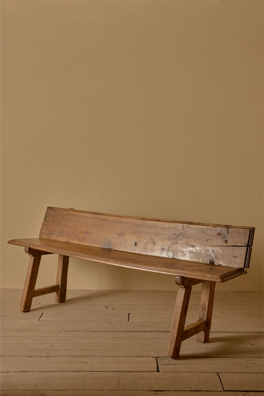 18th Century solid walnut Spanish hall bench - TallBoy Interiors