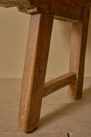 18th Century solid walnut Spanish hall bench
